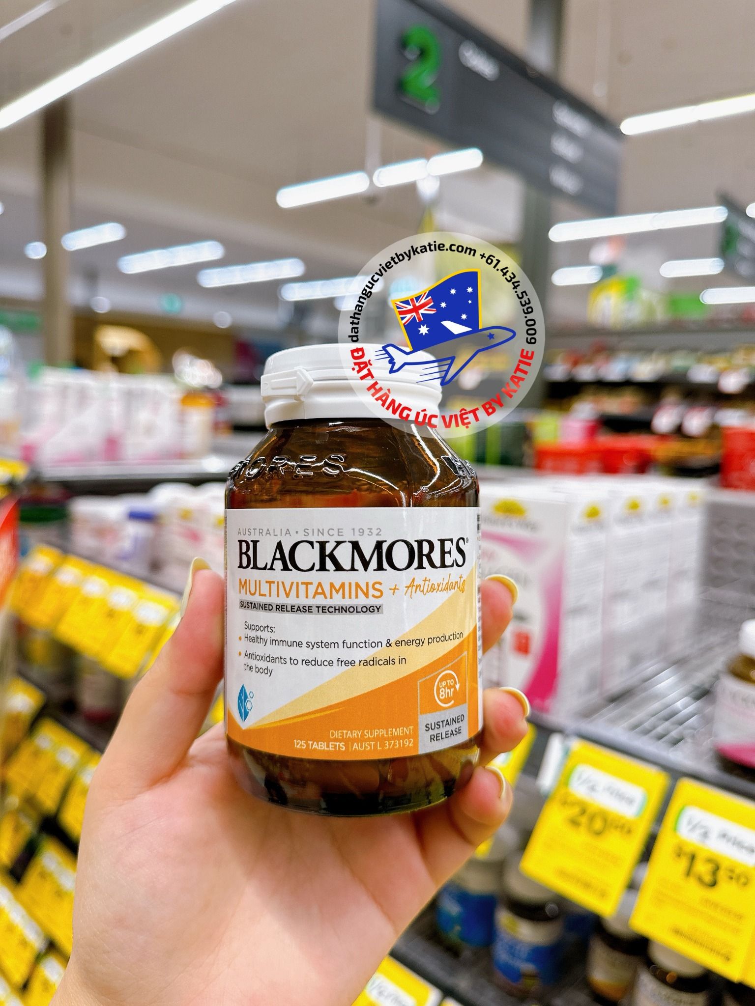 Vitamin tổng hợp & chống oxy hoá dành cho nam và nữ Blackmores Sustained Release Multi + Antioxidants 125 viên