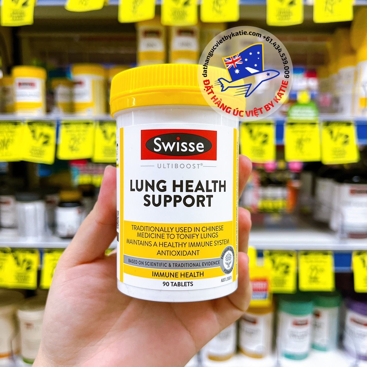 Viên uống bổ phổi Swisse Ultiboost Lung Health Support Hộp 90 viên