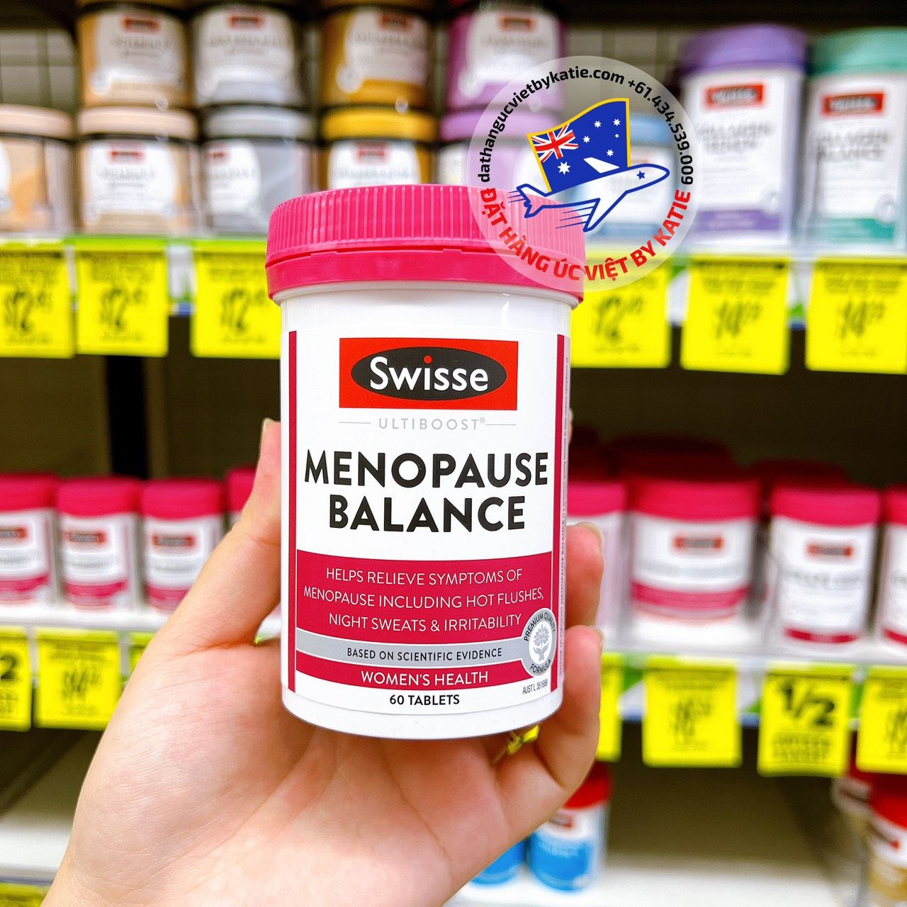 Viên uống dành cho phụ nữ tiền mãn kinh Swisse Ultiboost Menopause Balance 60 viên