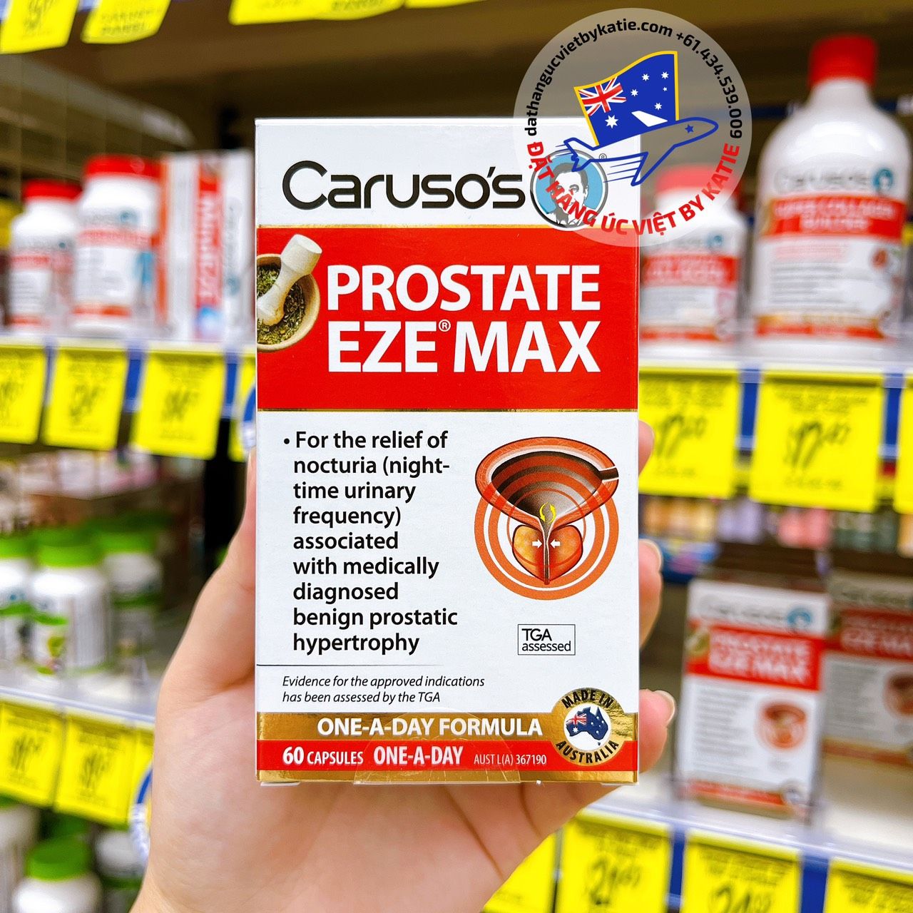 Viên uống giúp cải thiện bệnh phì đại tuyến tiền liệt Caruso's Natural Health Prostate Eze Max 60 viên