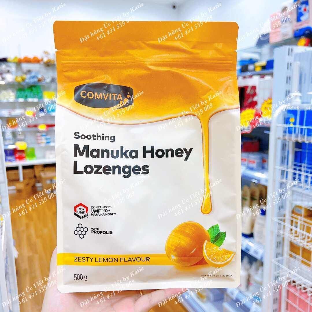 Kẹo Mật ong chanh Manuka Comvita Honey Lozenges UMF10+