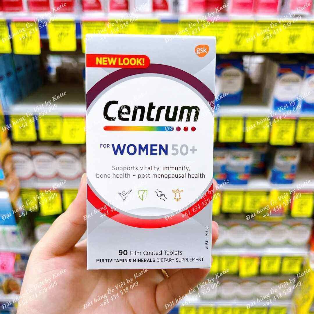 Vitamin tổng hợp dành cho phụ nữ trên 50 tuổi hộp 90 viên Centrum For Women 50+ 90 Tablets
