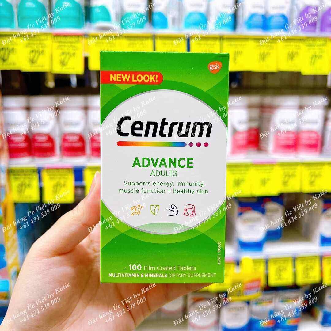 Vitamin tổng hợp dành cho người lớn 18 – 49 tuổi hộp 100 viên Centrum Advance 100 Tablets