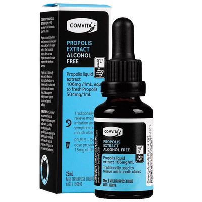 Keo ong tăng cường miễn dịch và giảm nhiệt miệng Comvita Propolis Extract Alcohol Free 25 ml