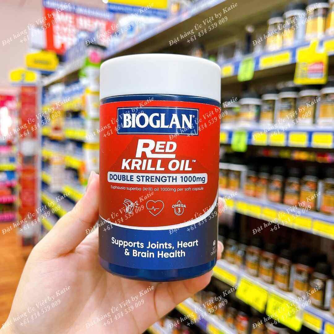 Dầu nhuyễn thể đỏ hàm lượng cao gấp đôi thông thường Bioglan Red Krill Oil 1000mg – 60 viên.