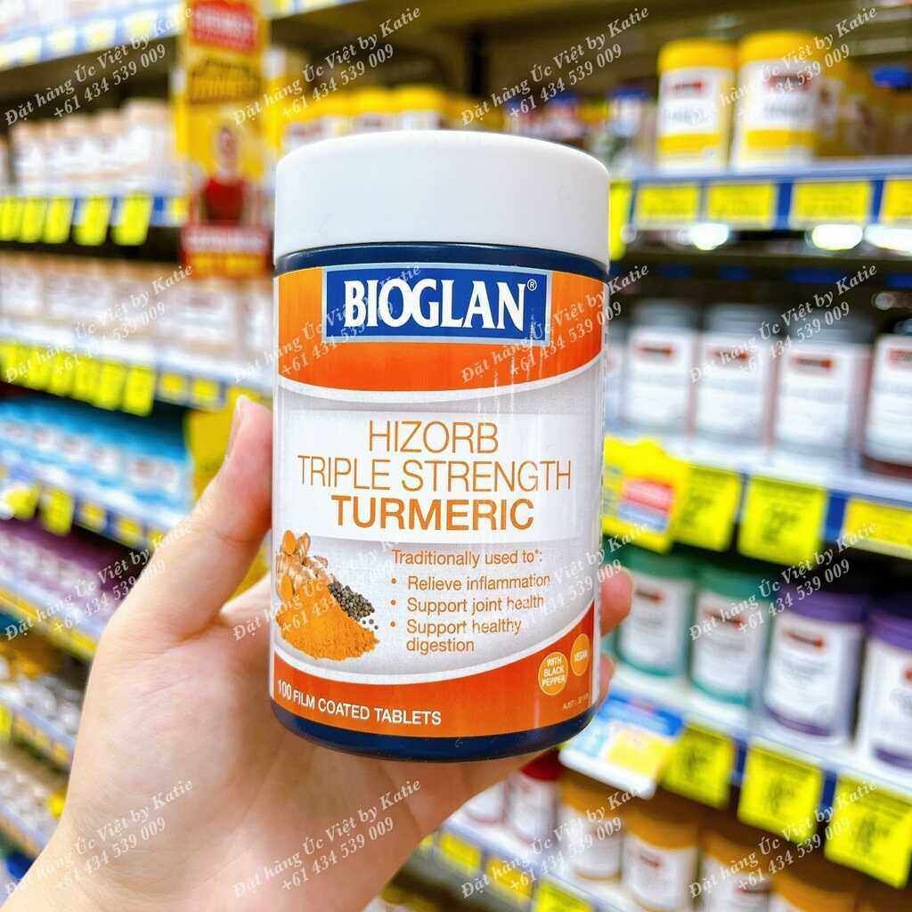 Viên uống chiết xuất nghệ hàm lượng gấp 3 lần thông thường Bioglan Hi-Zorb Triple Strength Turmeric – 100 viên