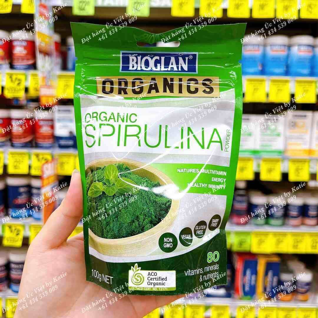 Siêu thực phẩm bột tảo Bioglan Organic Spirulina 100g