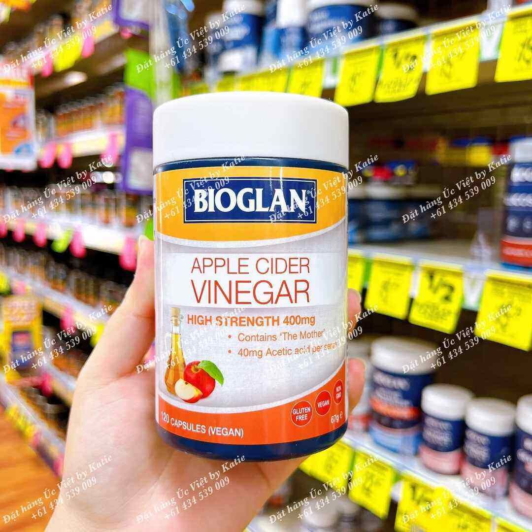 Viên uống giảm cân chiết xuất Giấm táo (không mùi) Bioglan Apple Cider Vinegar – 120 viên.