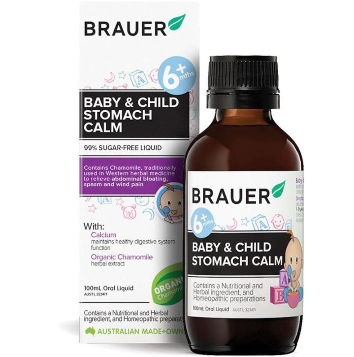 Siro giảm đau bụng, khó tiêu dành cho bé từ 6 tháng Brauer Baby & Child Stomach Calm 100mL