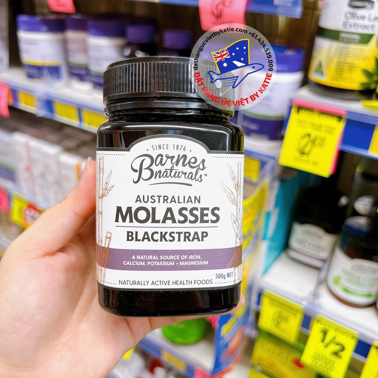 Mật đường Blackstrap Úc Barnes Naturals 500g - Australian Blackstrap Molasses 500g