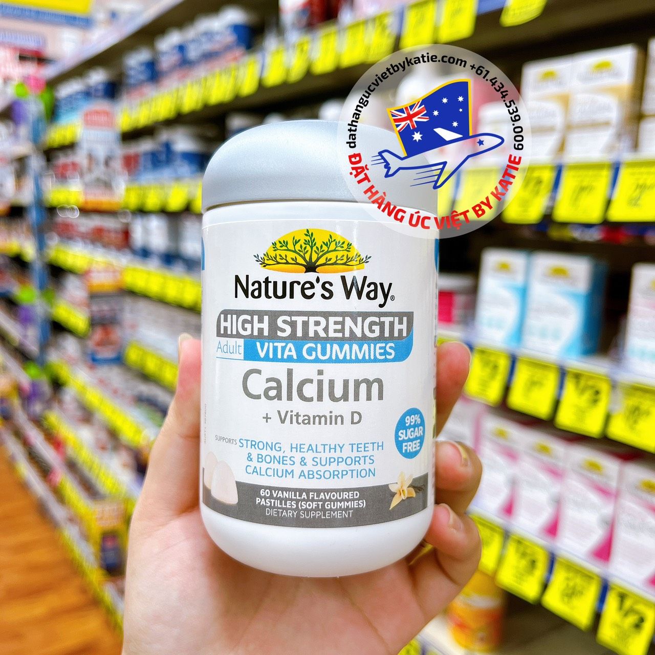 Kẹo dẻo bổ sung canxi dành cho người lớn Nature’s Way Adult Vita Gummies Calcium – 65 viên.
