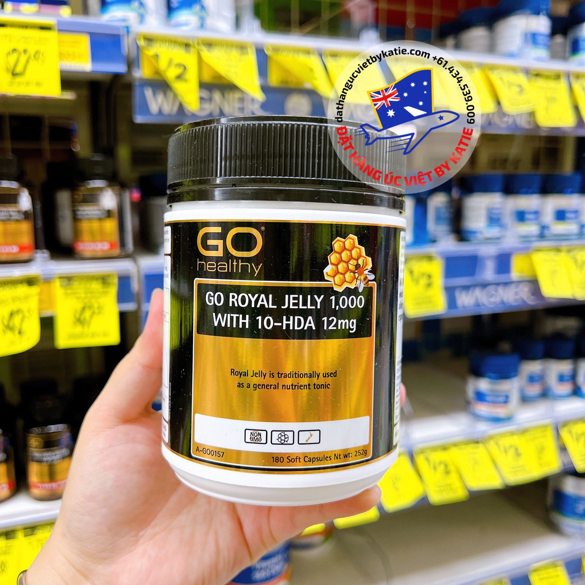 Sữa ong chúa phiên bản duy nhất có thêm HDA GO Healthy Royal Jelly 1000mg 10 HDA 12mg