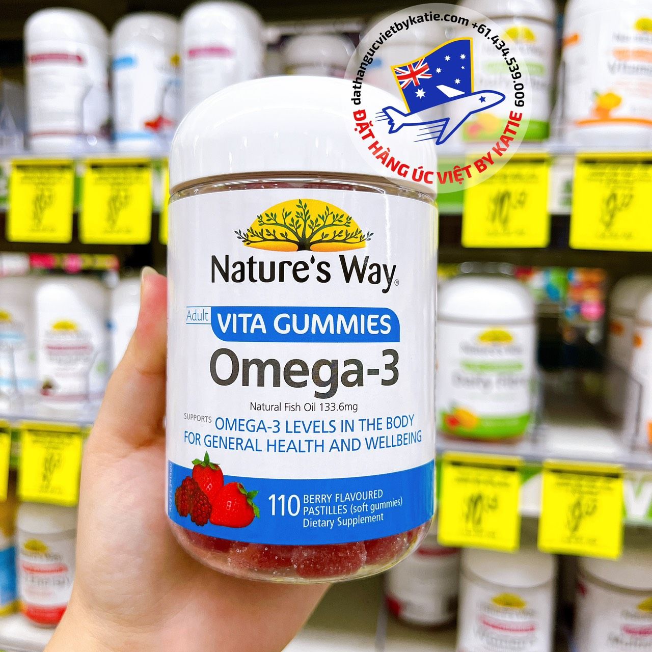 Kẹo mềm bổ sung Omega 3 dành cho người lớn Nature's Way Adult Vita Gummies Omega 110 Gummies