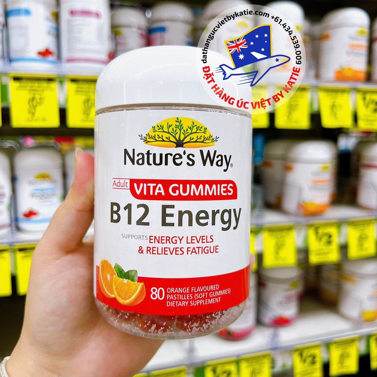 Kẻo dẻo bổ sung Vitamin B12 dành cho người lớn Nature's Way Adult Vita Gummies B12 Energy 80 Gummies