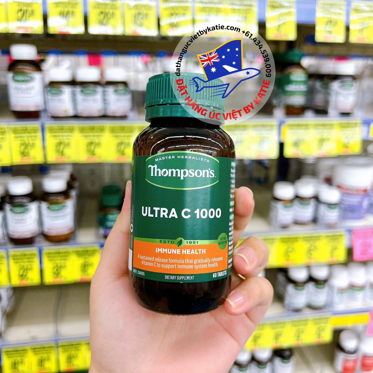 Viên uống bổ sung vitamin C Thompson’s Ultra C 1000mg 60 viên