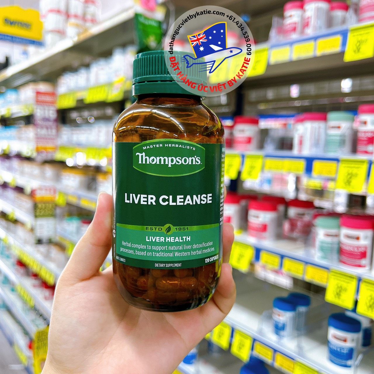 Thuốc bổ gan, detox gan & hệ tiêu hoá Thompson’s Liver Cleanse Hộp 120 viên