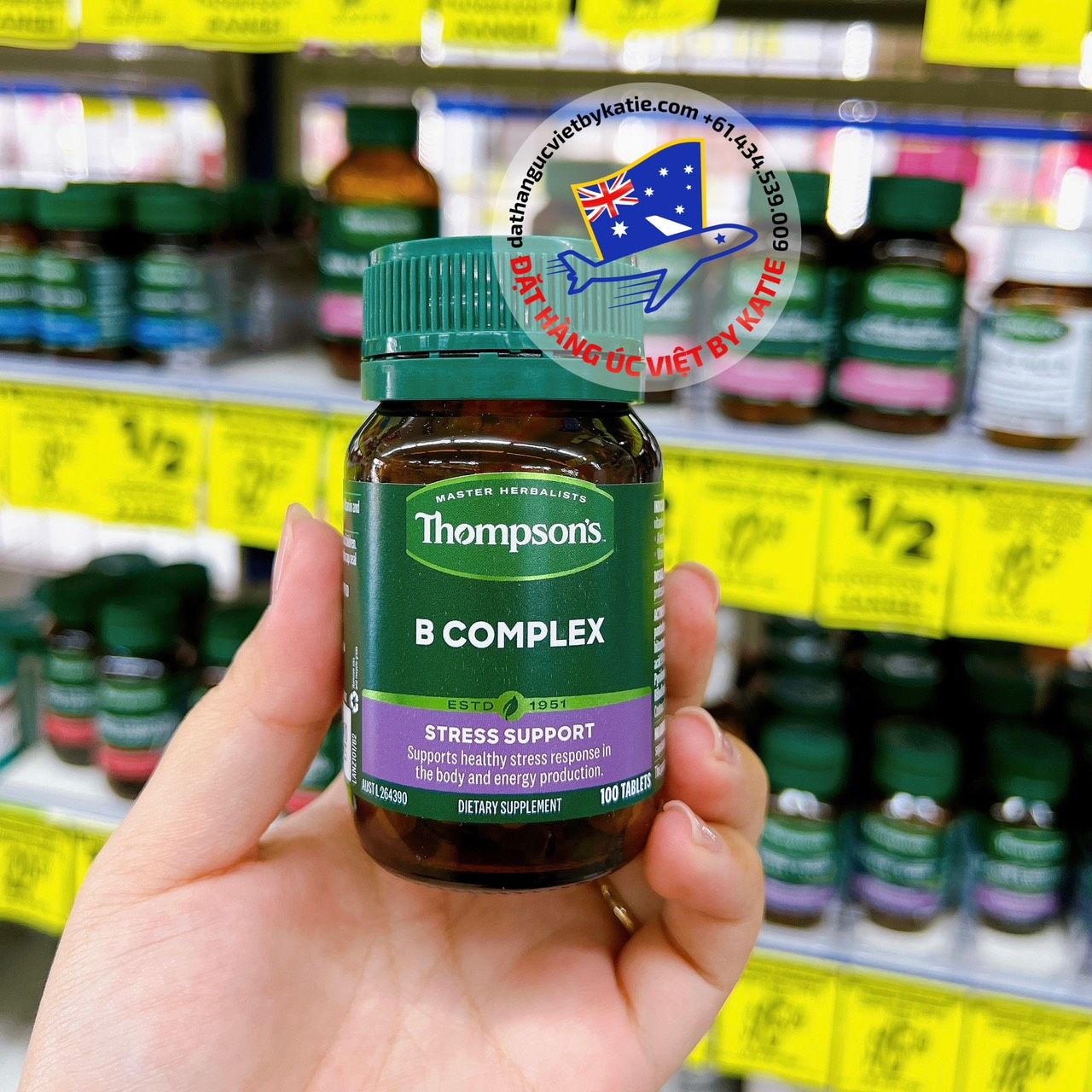 Viên uống bổ sung vitamin nhóm B hỗ trợ thần kinh Thompson’s B Complex 100 viên