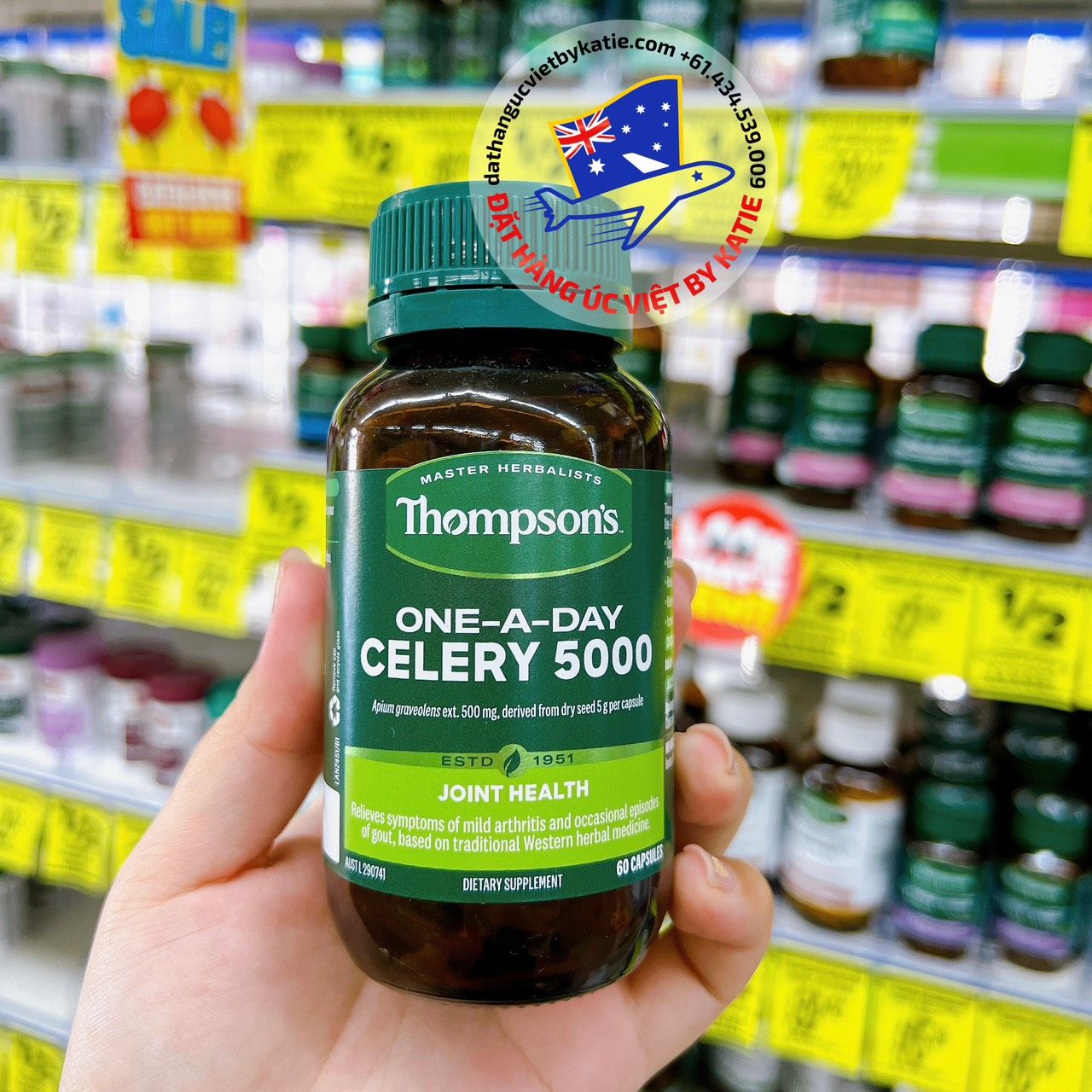 Viên Uống Điều Trị Bệnh Gút Thompson's One-a-day Celery Seed 5000mg 60 Viên