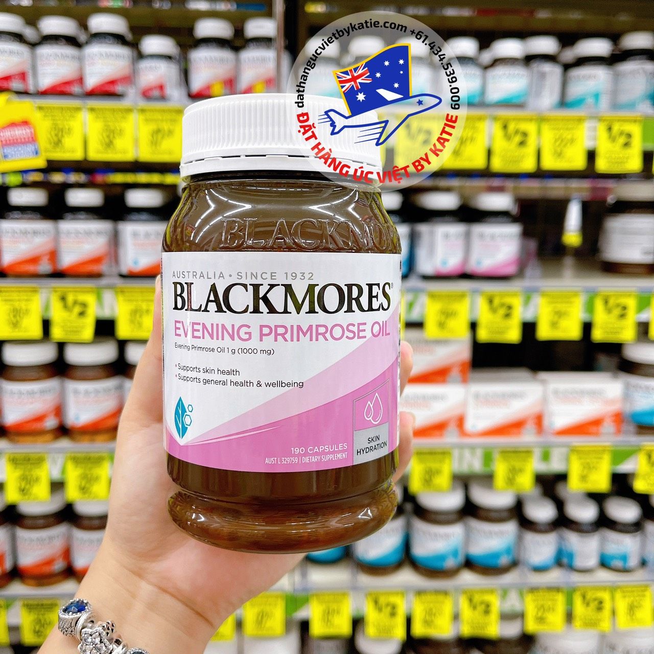 Viên uống Tinh dầu hoa dạ anh thảo Blackmores Evening Primrose Oil (EPO) Hộp 190 viên