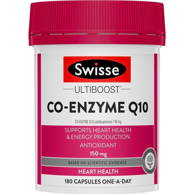 Thuốc bổ tim mạch Swisse Ultiboost Co Enzyme Q10 150mg 180 viên nang Úc