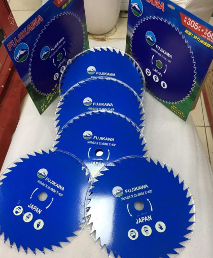 Lưỡi cắt cỏ Fujikawa (139F, T200, 260, 328, 330, 411, 415, 430 hình tròn màu xanh 305 x 25,4 x 60P