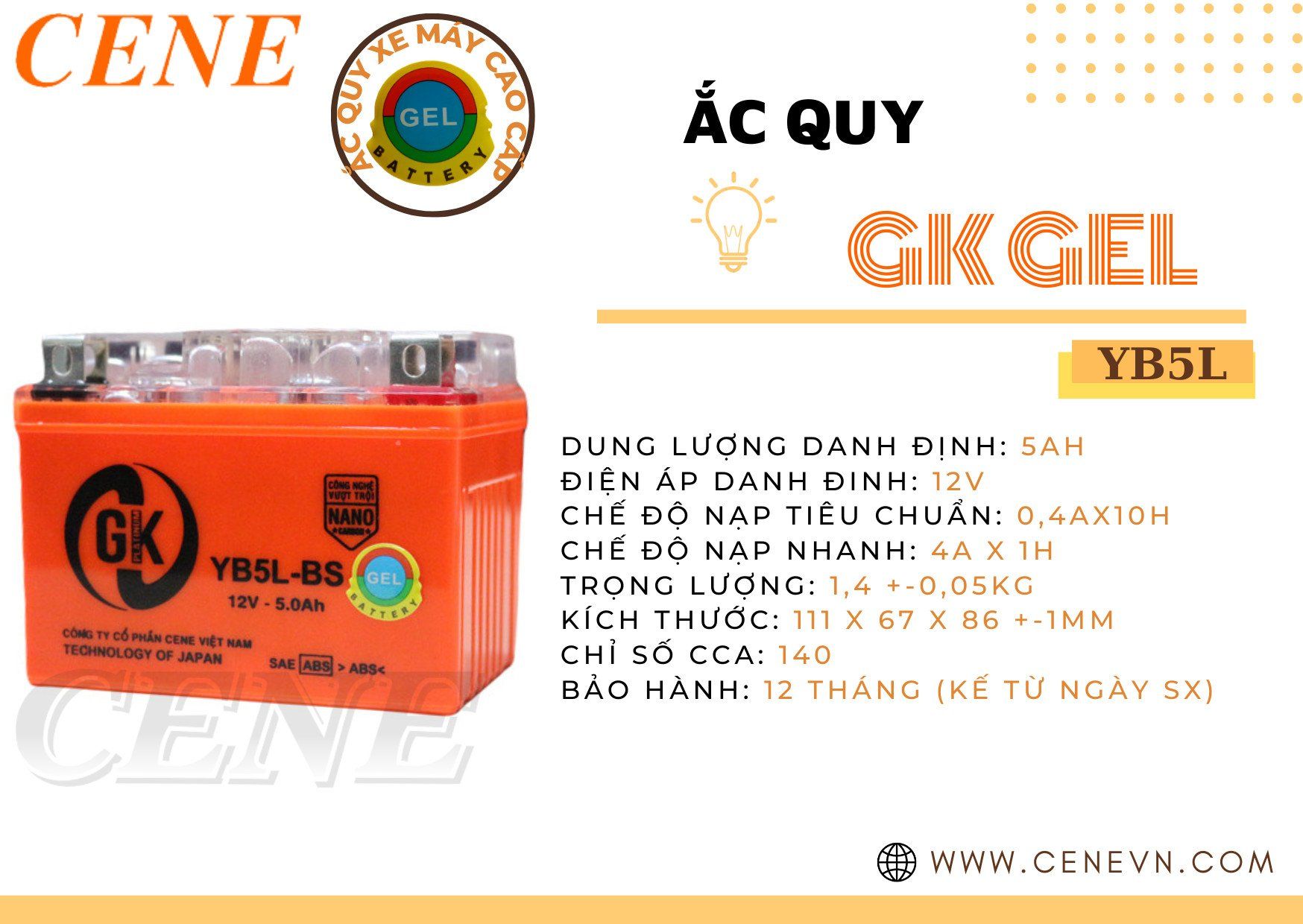  ẮC QUY XE MÁY GK GEL 