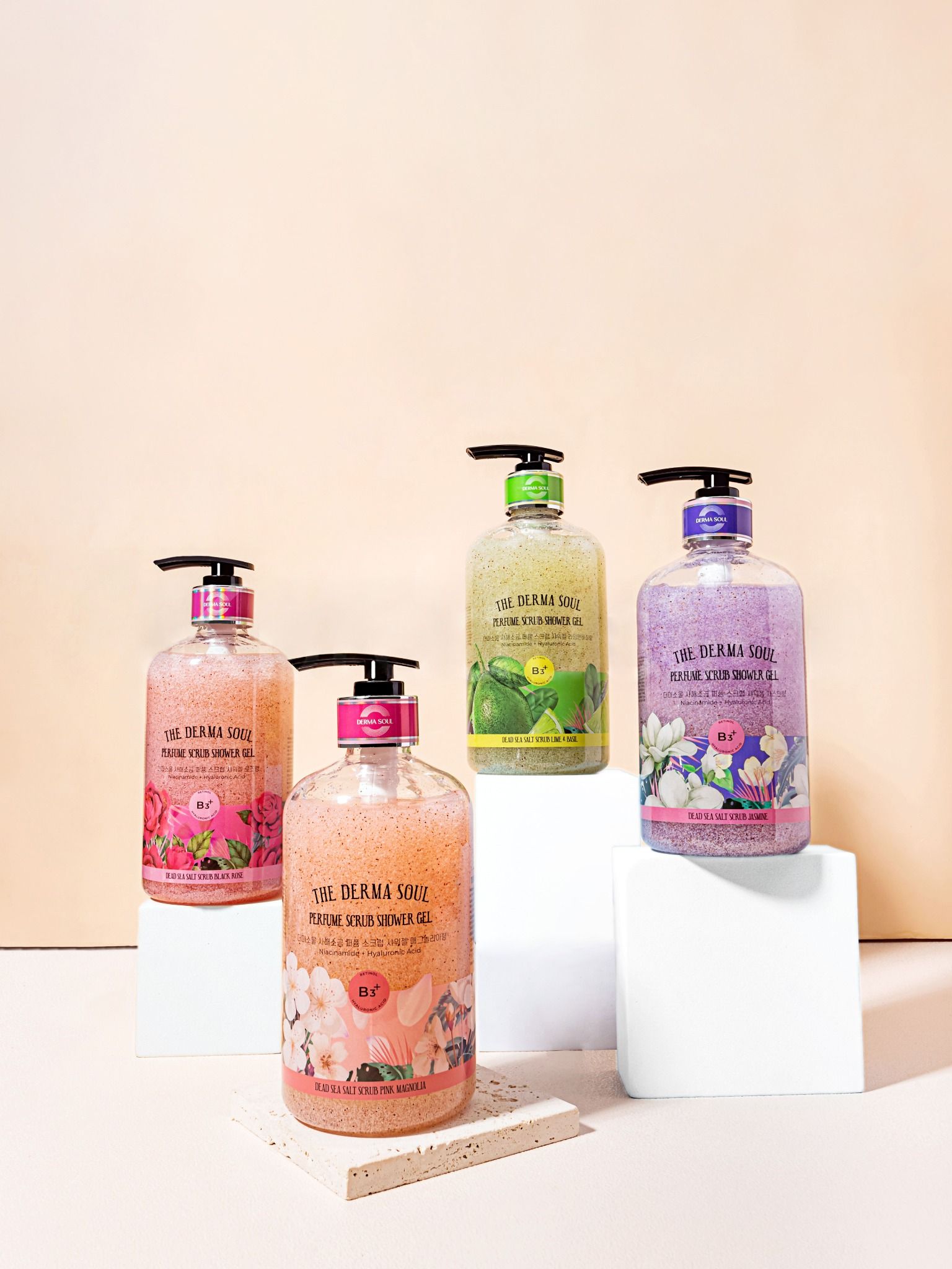 Sữa tắm nước hoa Derma Soul tẩy tế bào chết muối biển hương Hoa Nhài 500ml