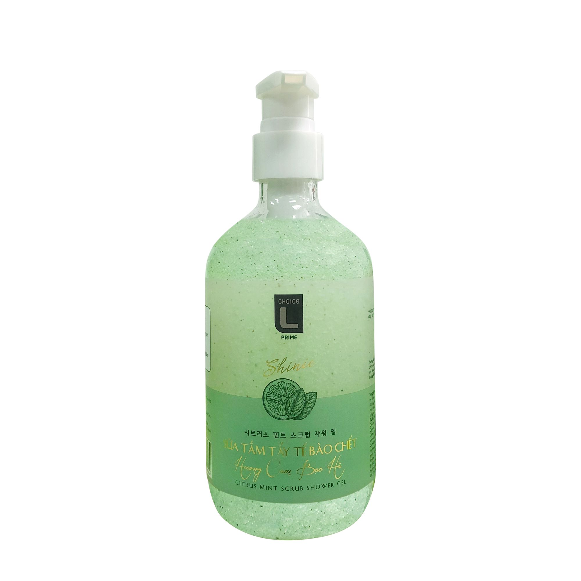 Sữa Tắm Tẩy Tế Bào Chết Choice L Shinie Hương Cam Bạc Hà Chai 470ml
