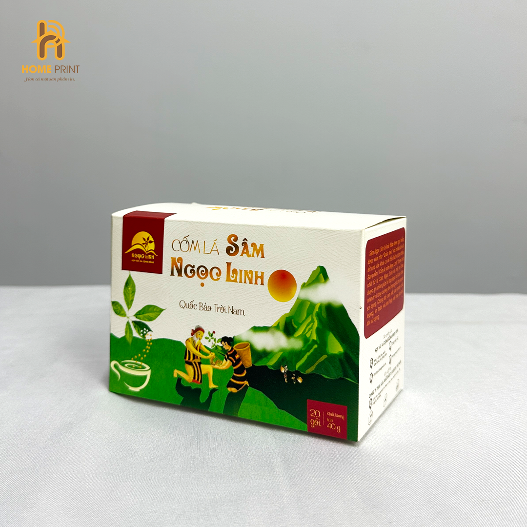In Hộp Giấy Đựng Cốm Lá Sâm Ngọc Linh