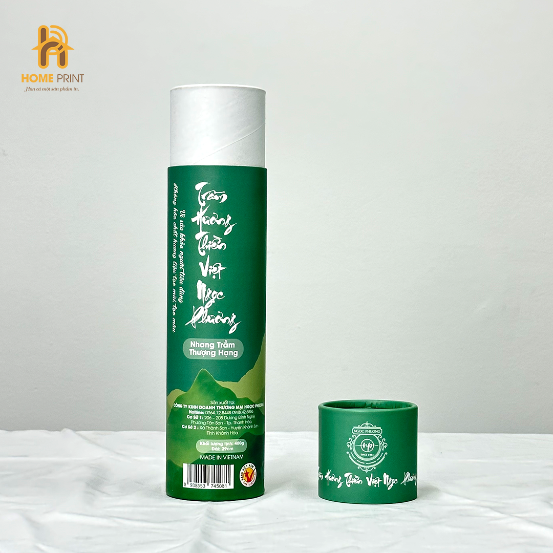Hộp Giấy Trụ Tròn Đựng Trầm Hương