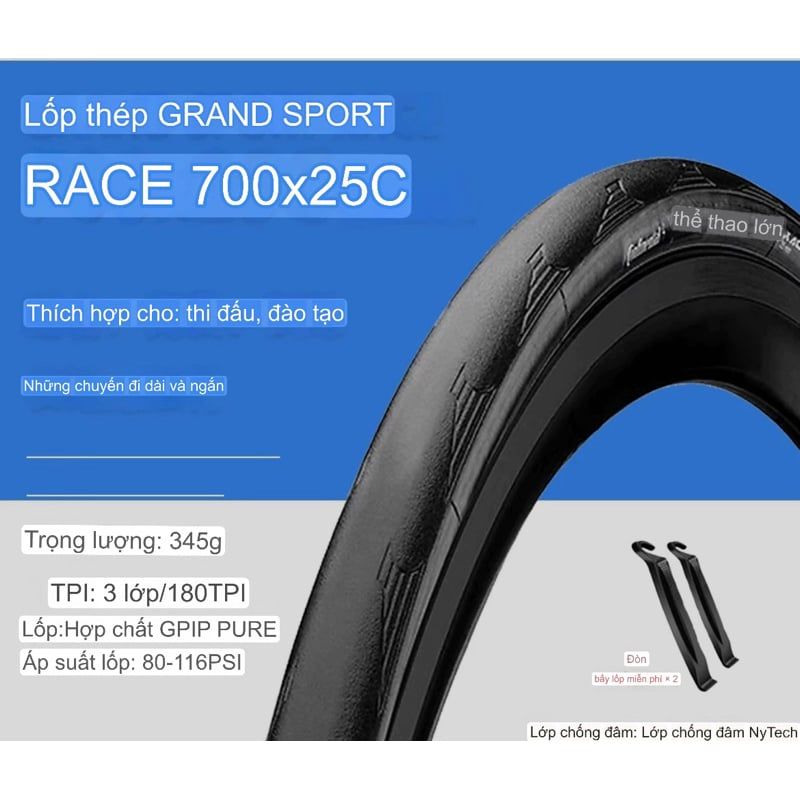 Lốp vỏ Continental Đức Continental GRAND SPORT RACE/EXTRA 700*/25/28C