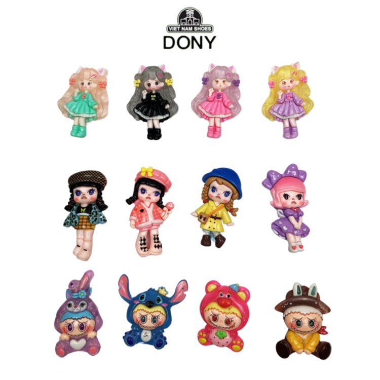 Bộ 10 Stickers/Charm Jibbitz Unisex NGẪU NHIÊN