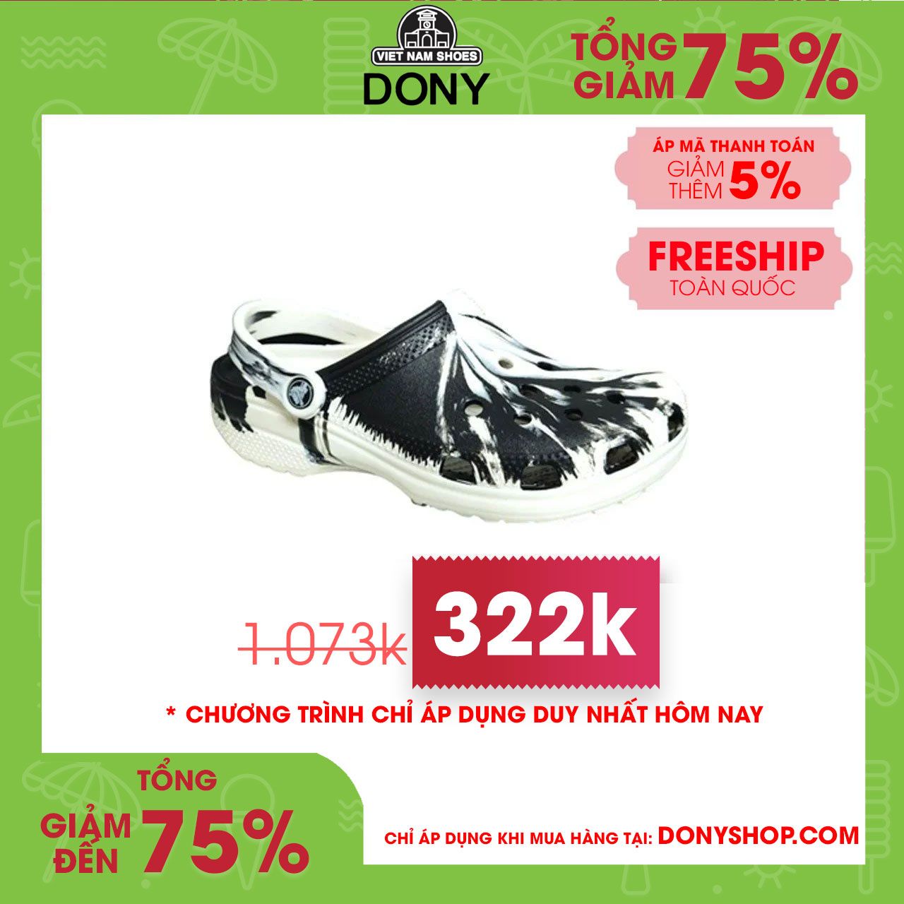 Dép Nam Nhựa Crocs Loang màu Classic