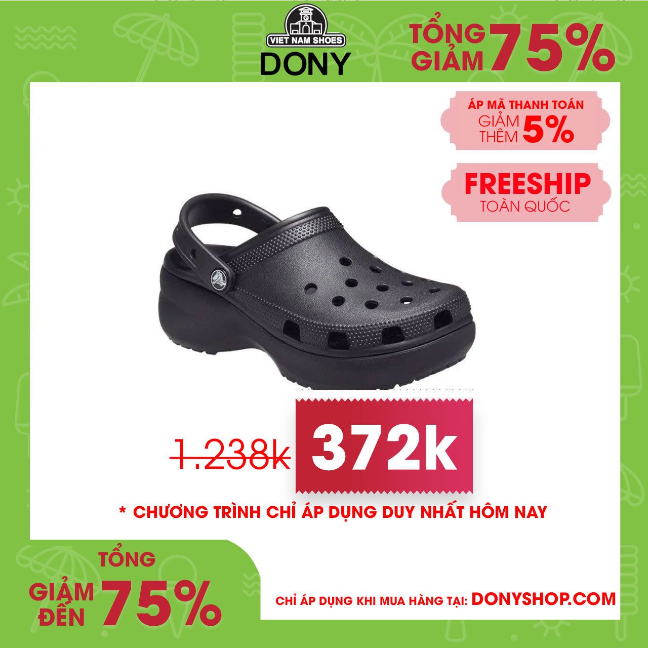 SANDAL Nữ Nhựa Crocs Platform Classic