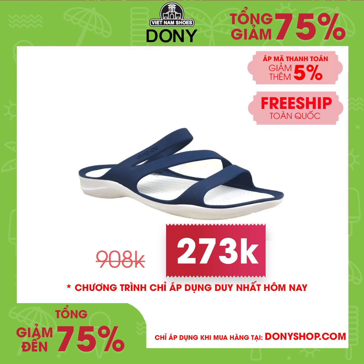 Dép Nữ Crocs Swiftwater