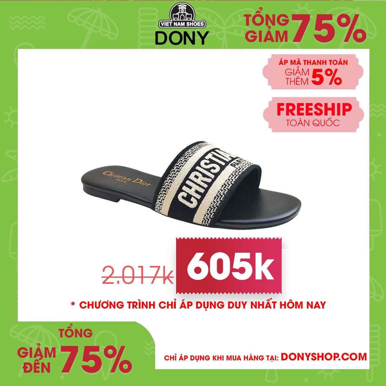 Dép Nữ Christian Dior DWAY SLIDE