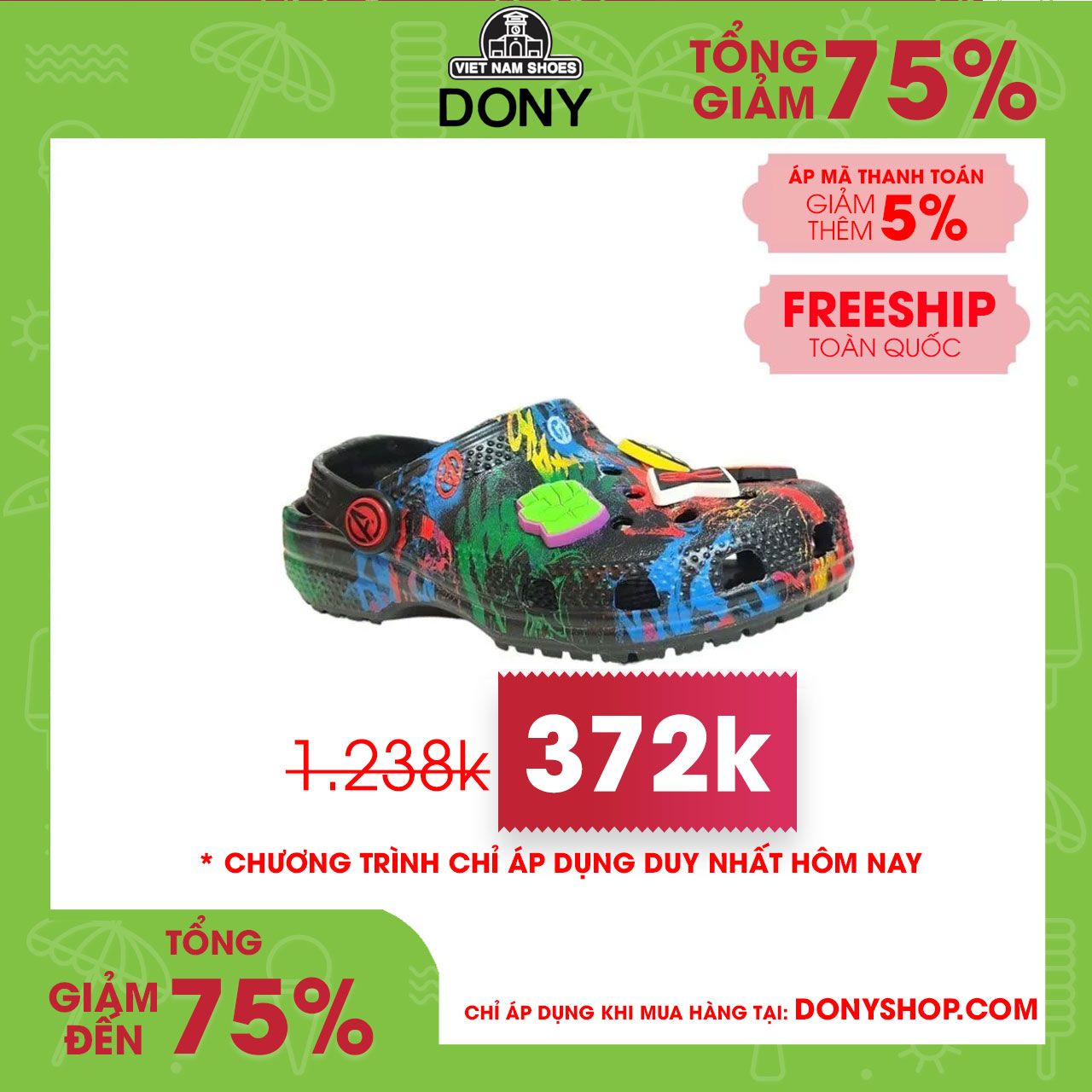 Dép sục trẻ em Crocs Classic Avenger siêu đẹp dễ thương thoáng khí ôm chân chống trơn trượt cho bé