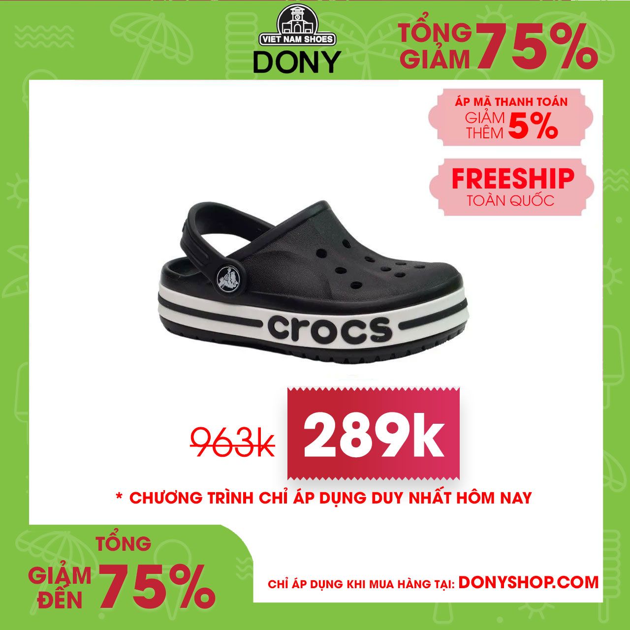 Dép sục trẻ em Nhựa Crocs Band