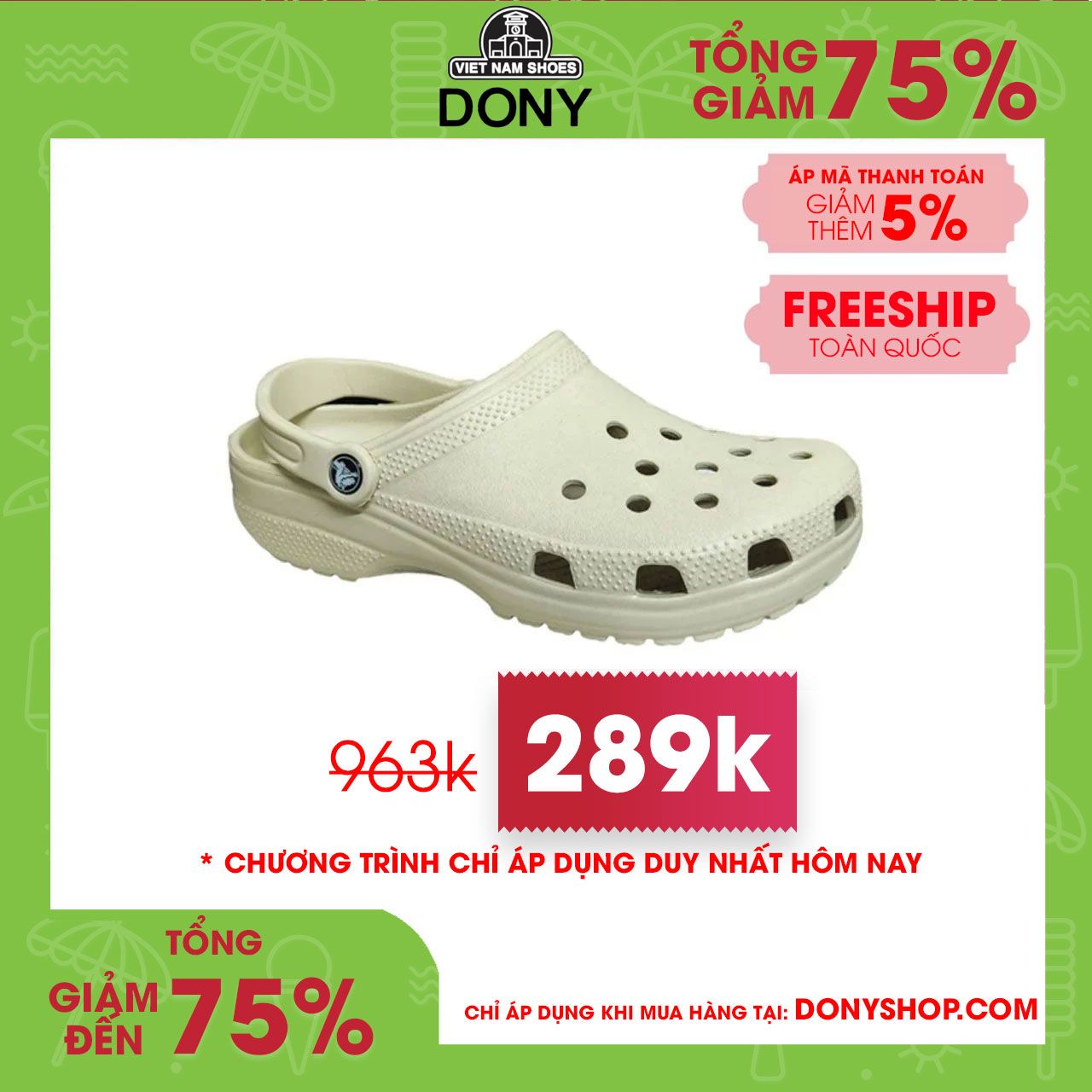 Dép Unisex Nhựa Crocs Classic