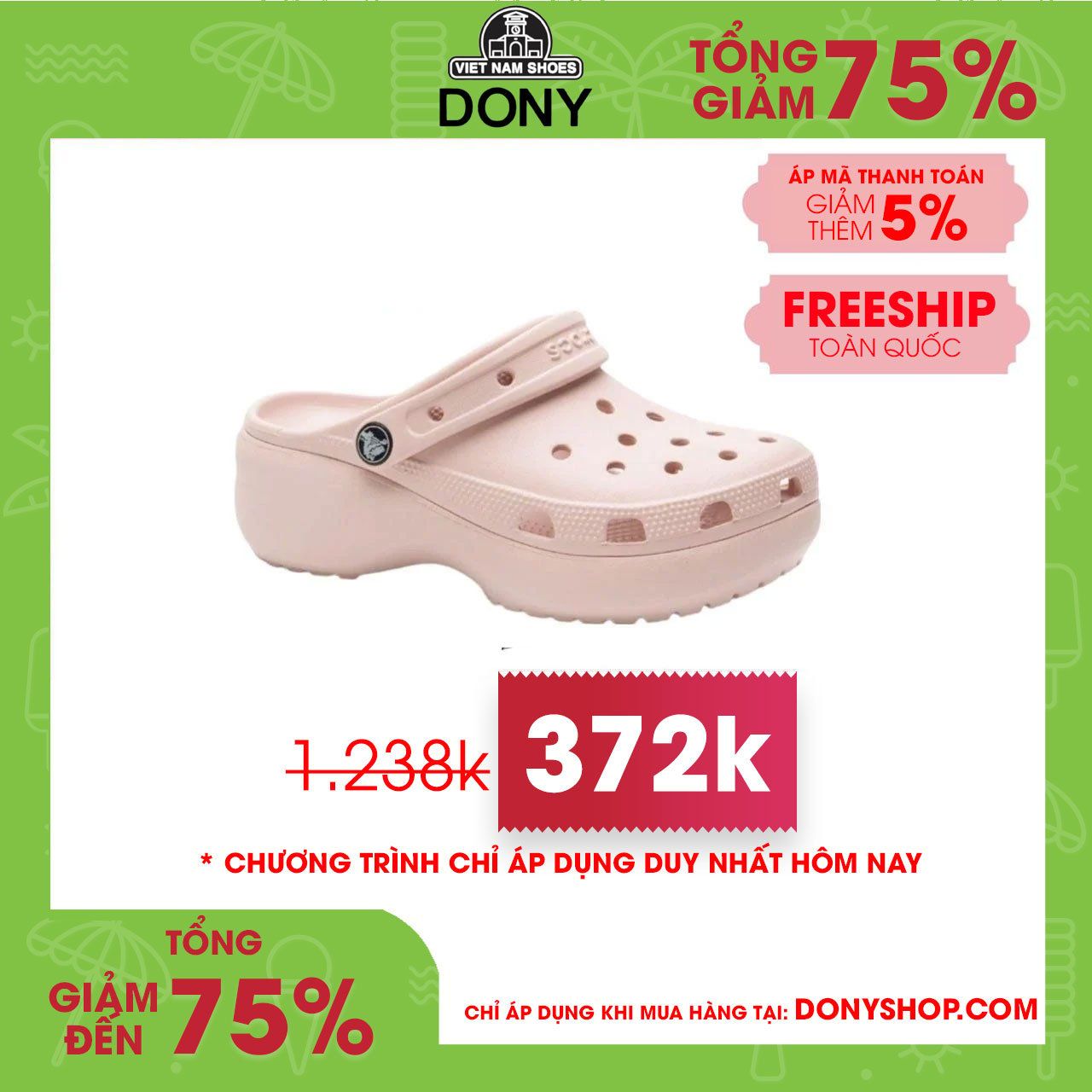 SANDAL Nữ Nhựa Crocs Platform Classic