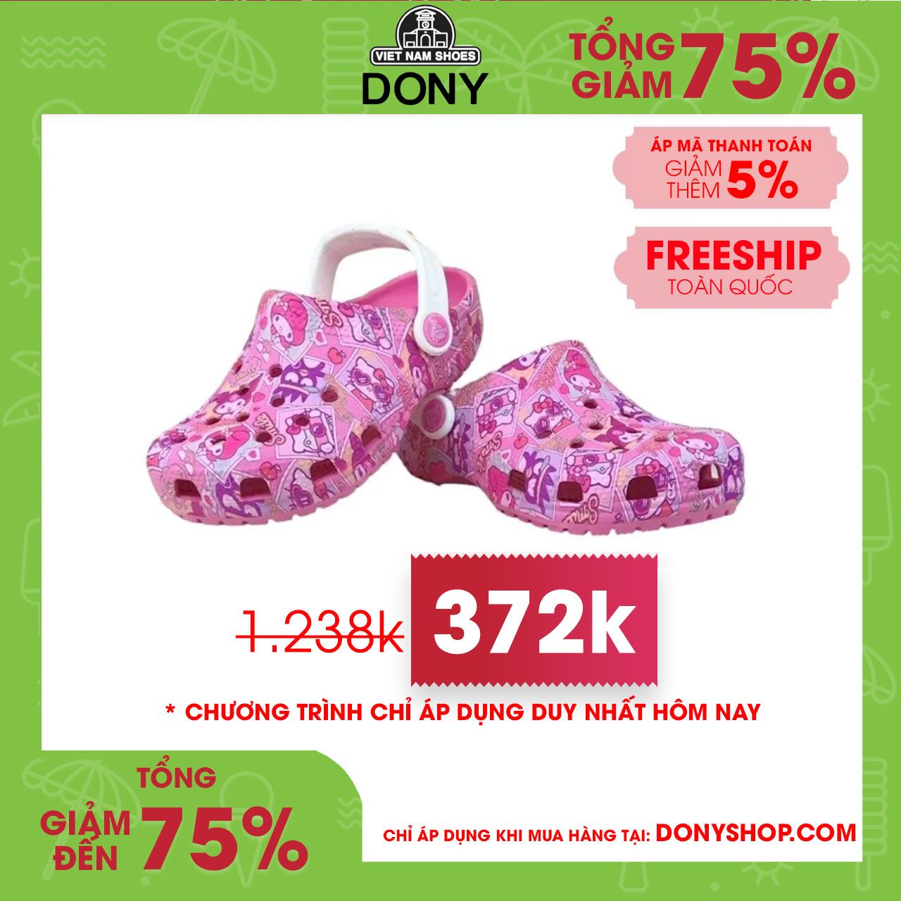 Dép sục trẻ em Crocs Classic Kuromi siêu đẹp dễ thương thoáng khí ôm chân chống trơn trượt cho bé