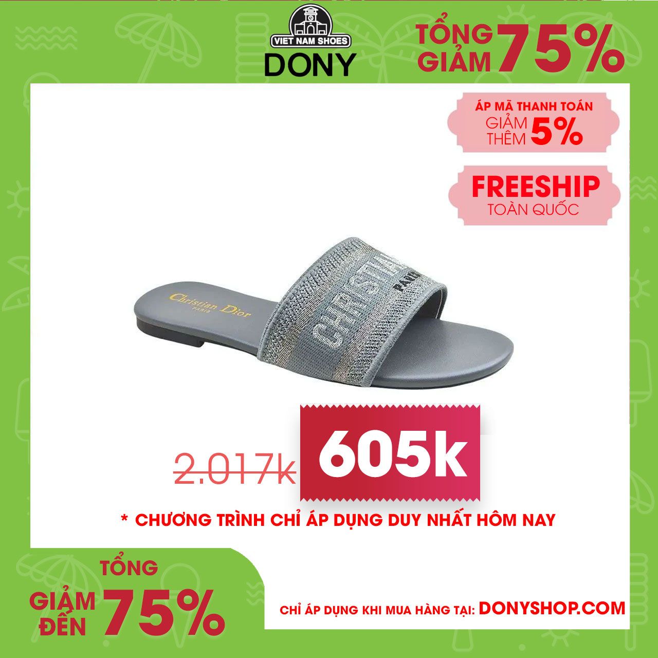 Dép Nữ Christian Dior DWAY SLIDE