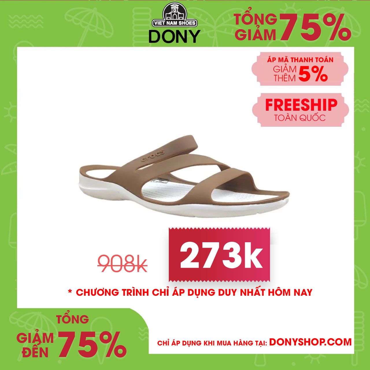 Dép Nữ Crocs Swiftwater