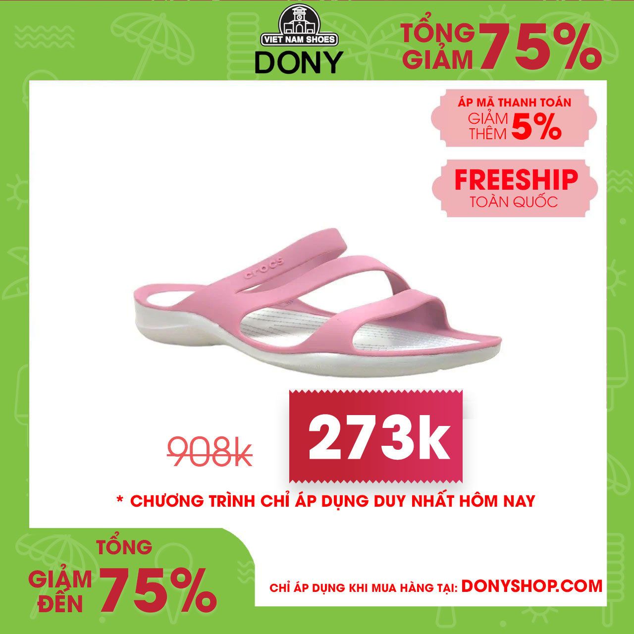 Dép Nữ Crocs Swiftwater
