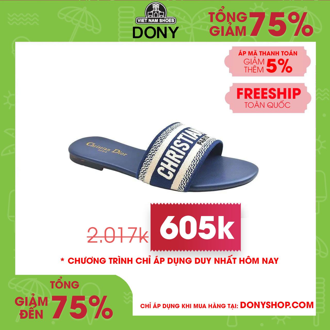Dép Nữ Christian Dior DWAY SLIDE