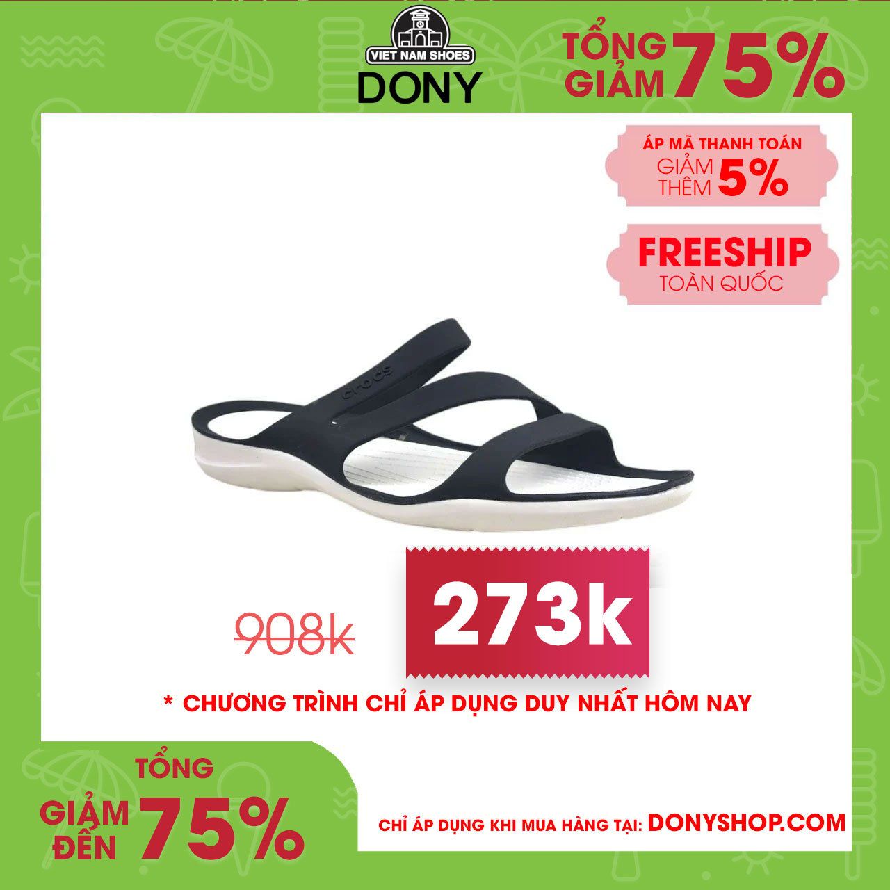 Dép Nữ Crocs Swiftwater