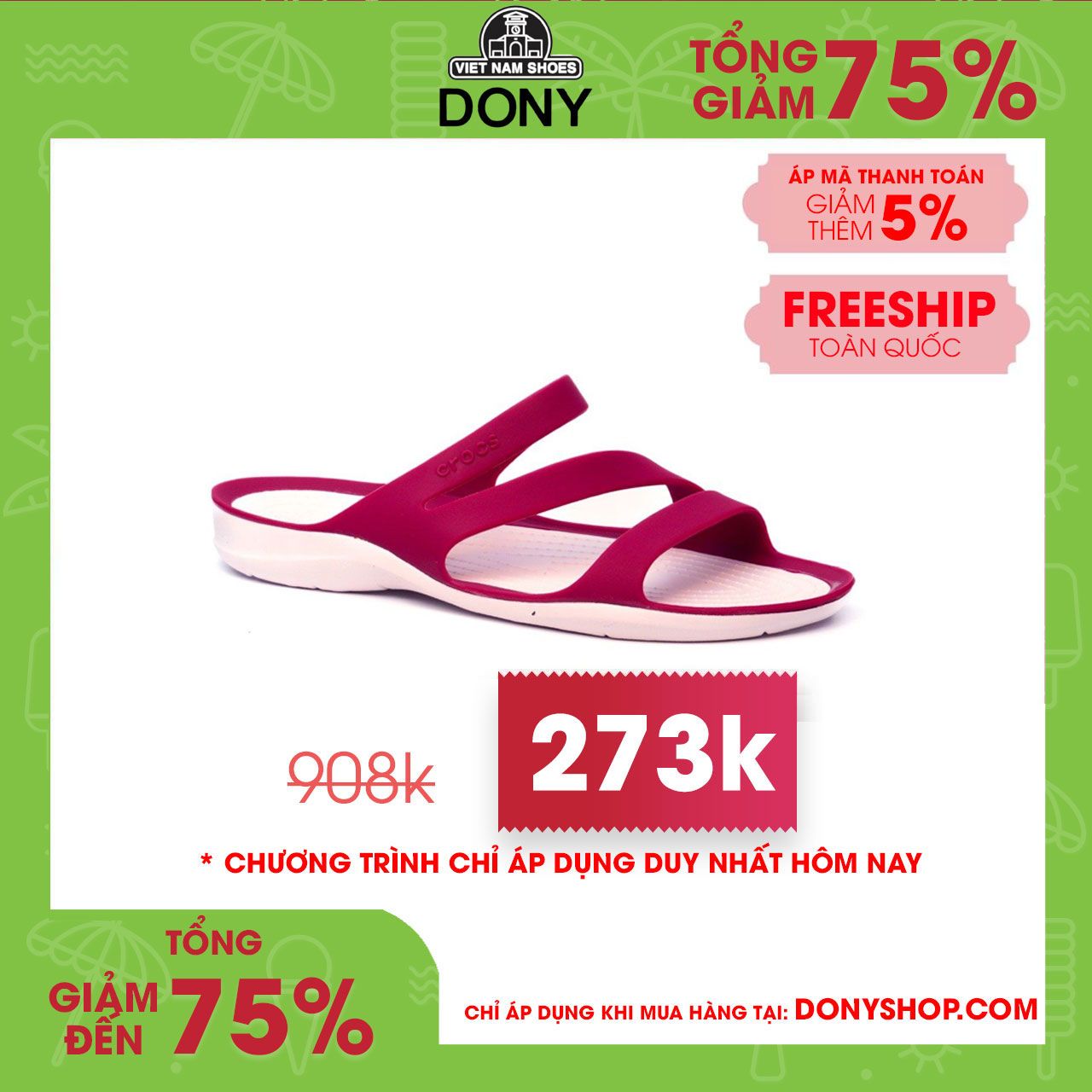 Dép Nữ Crocs Swiftwater