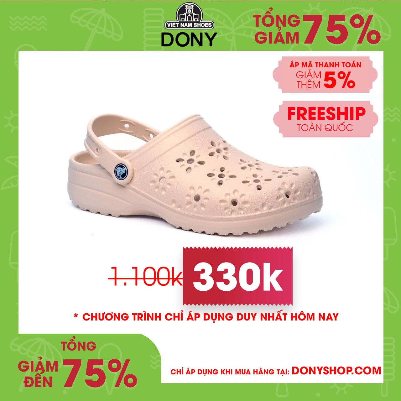 Dép sục Crocs Classic Floral