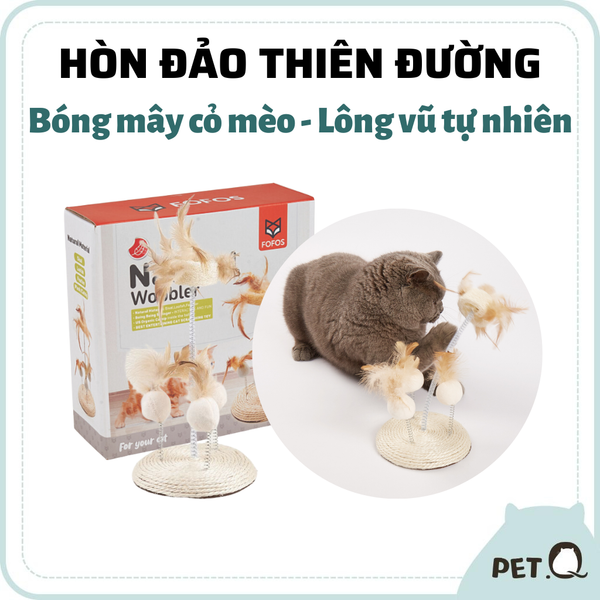  Bàn cào móng sisal kết hợp cây lông vũ FOFOS 