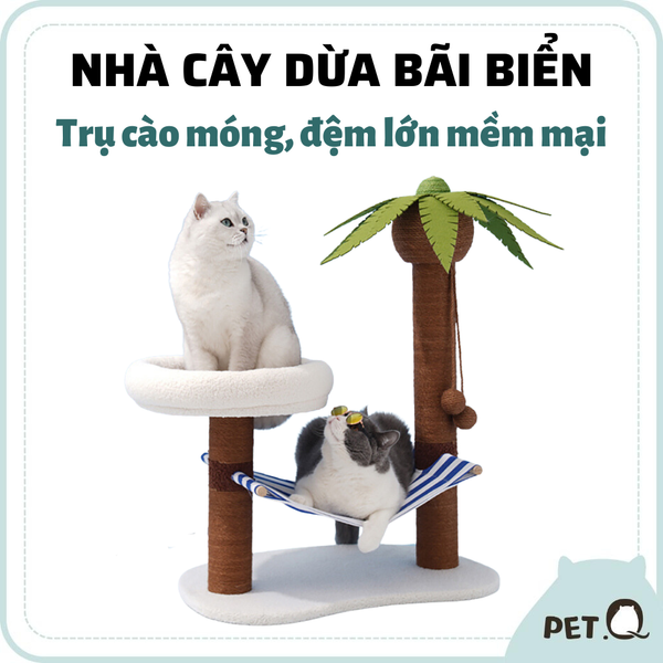  Nhà cây dừa bãi biển kết hợp trụ cào móng ZEZE 